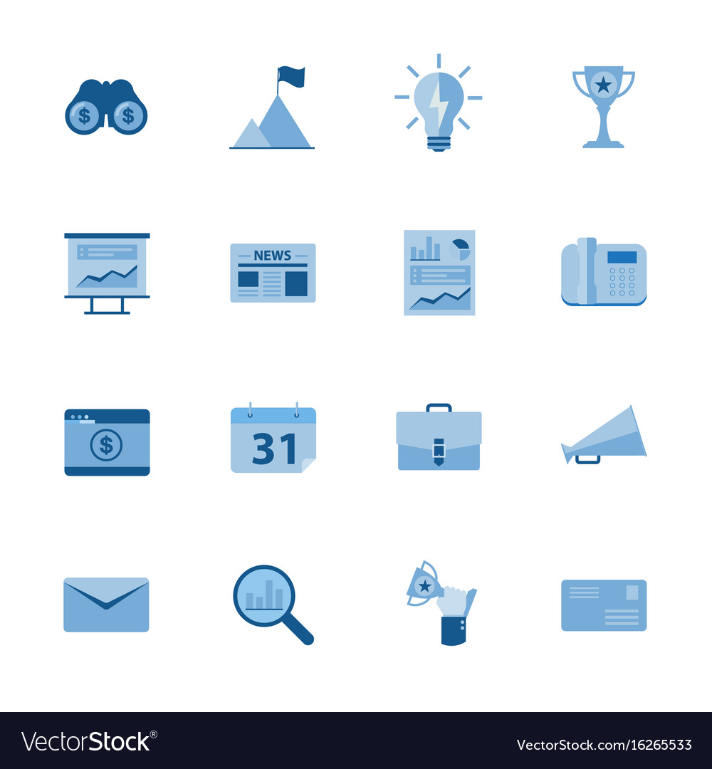 Business icon set flat design