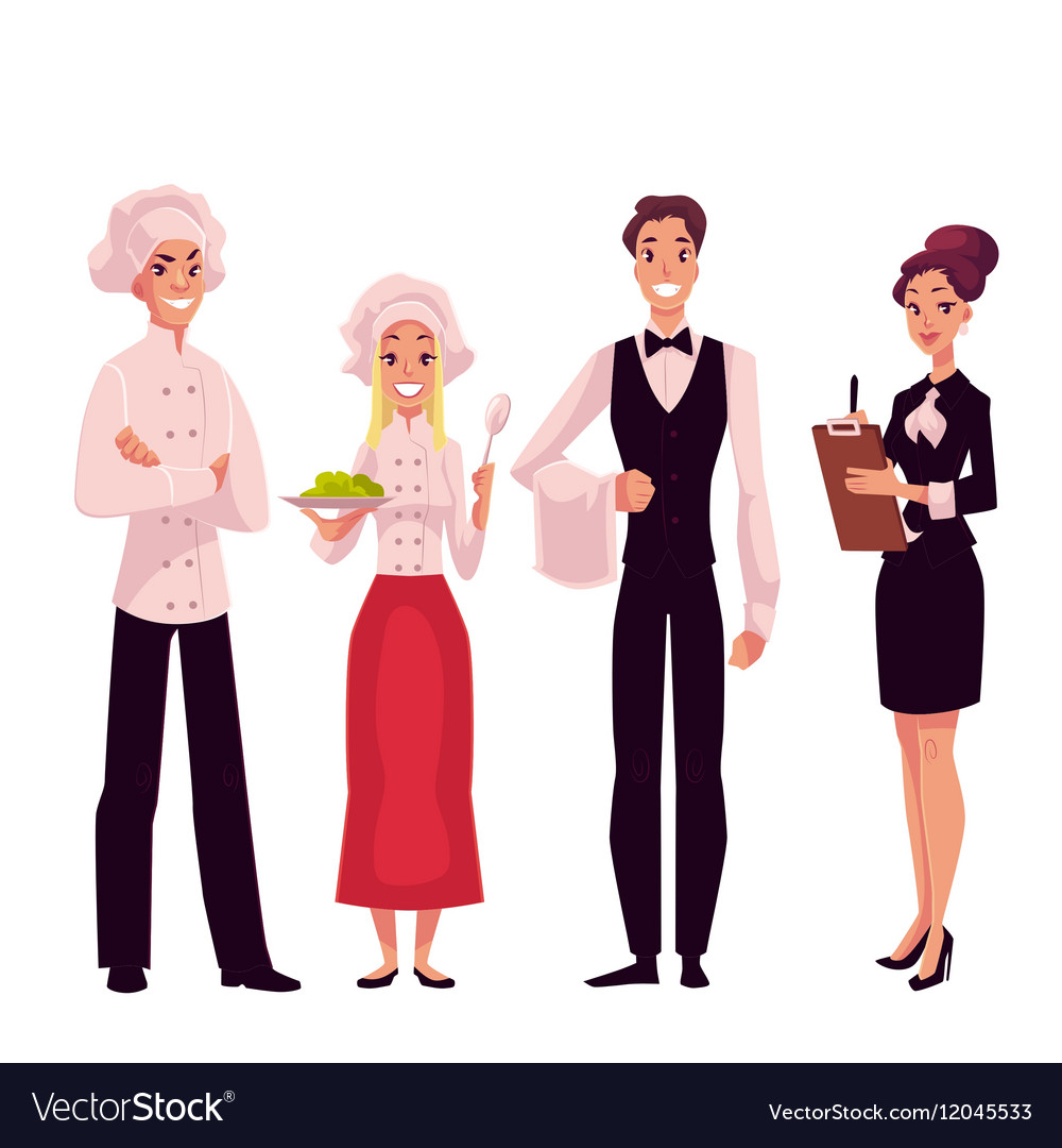 cafe or restaurant team chef cook waiter and vector image