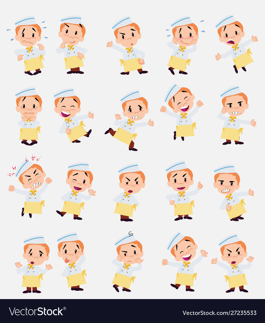 Cartoon character chef set with different vector image Cartoon character chef set with different