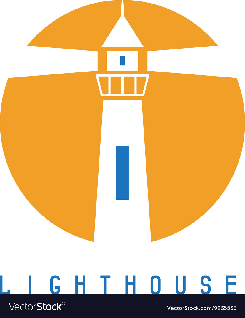 Concept template with lighthouse in flat design