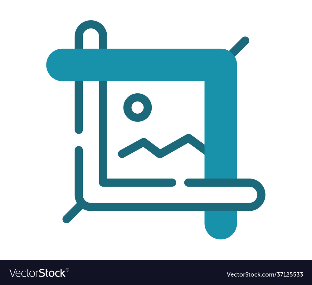 Crop edit resize single isolated icon with solid