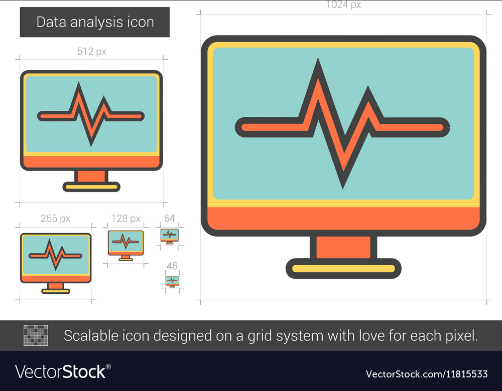 Data analysis line icon