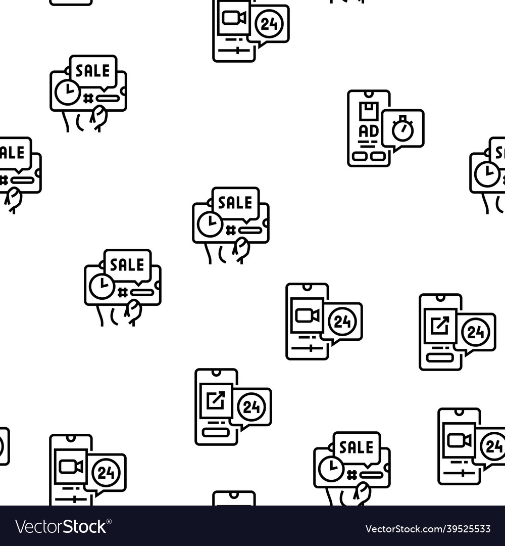Ephemeral content seamless pattern vector image Ephemeral content seamless pattern