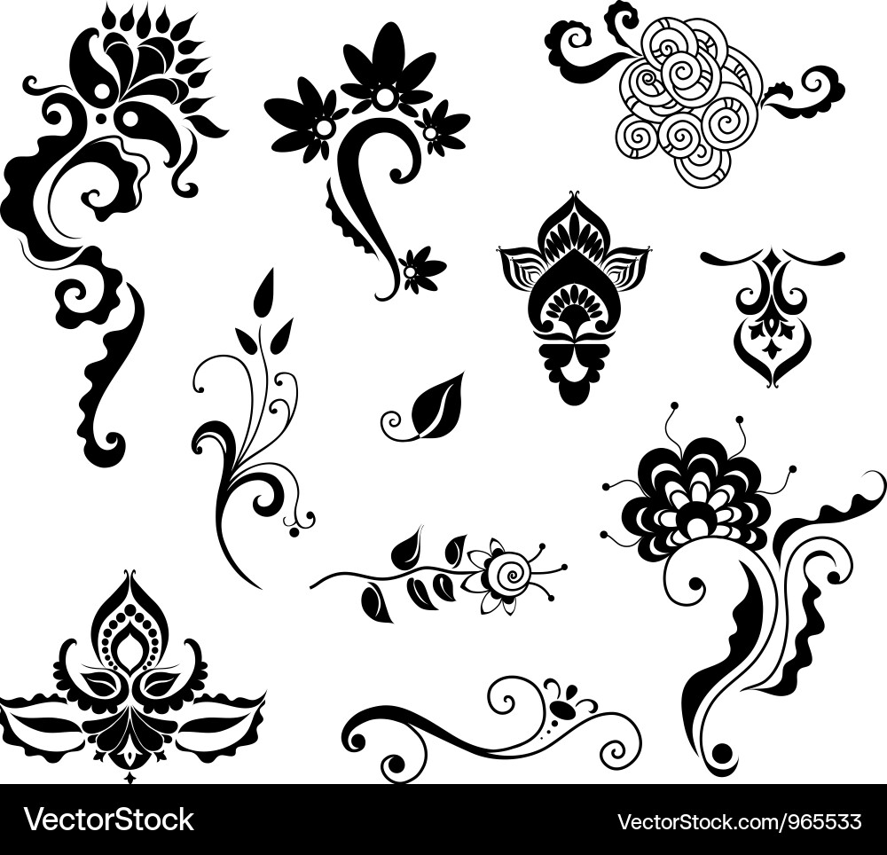 Floral elements Royalty Free Vector Image - VectorStock