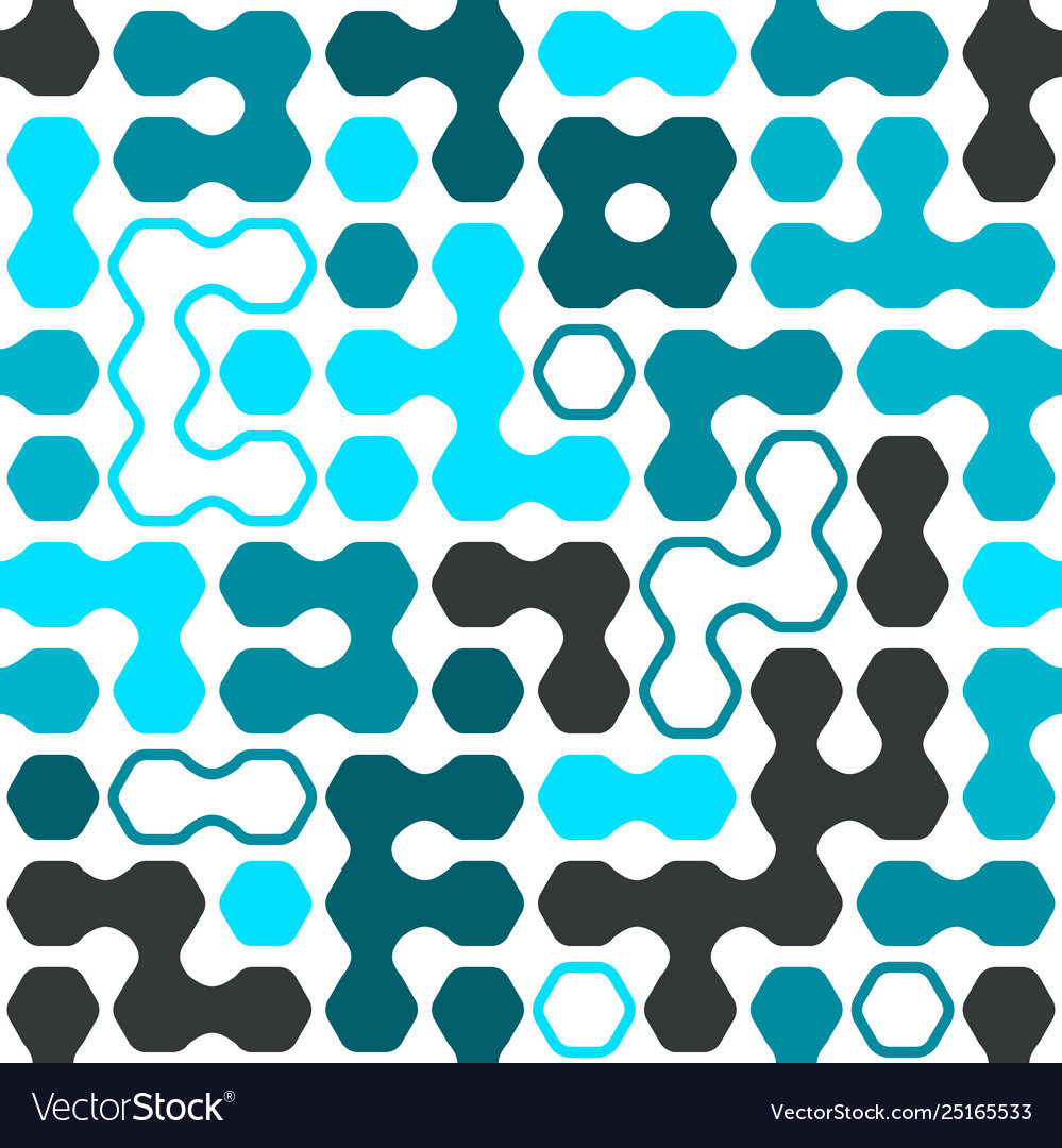 Geometric colored hexagon forms seamless pattern vector image Geometric colored hexagon forms seamless pattern