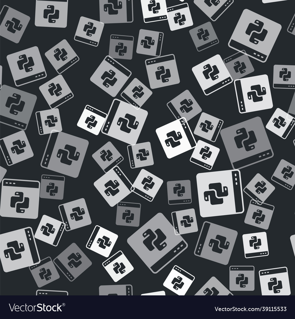 Grey python programming language icon isolated vector image Grey python programming language icon isolated