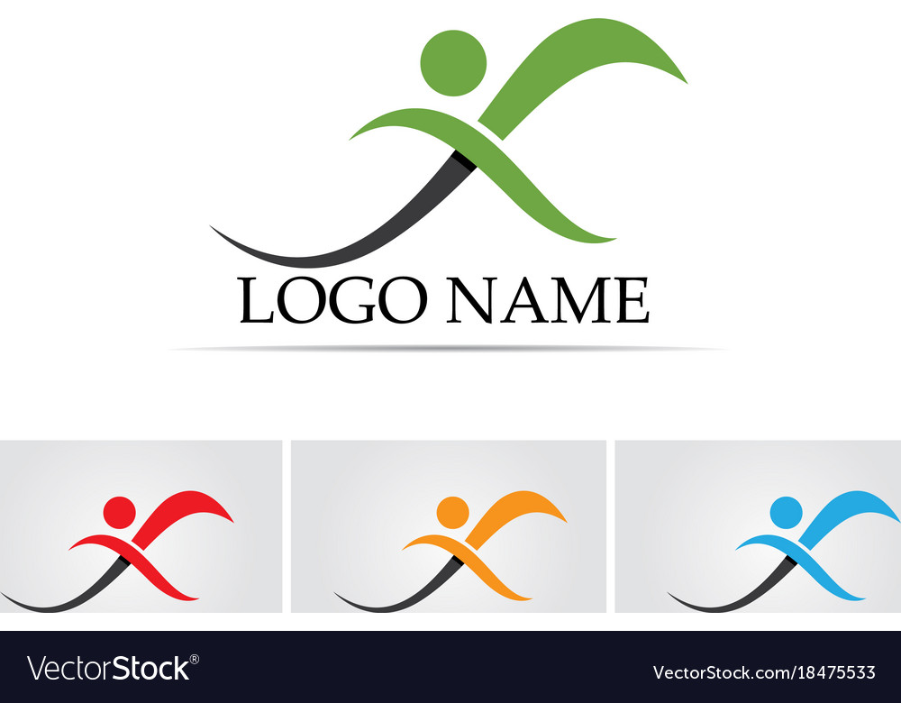 Health success people care logo and symbols Vector Image