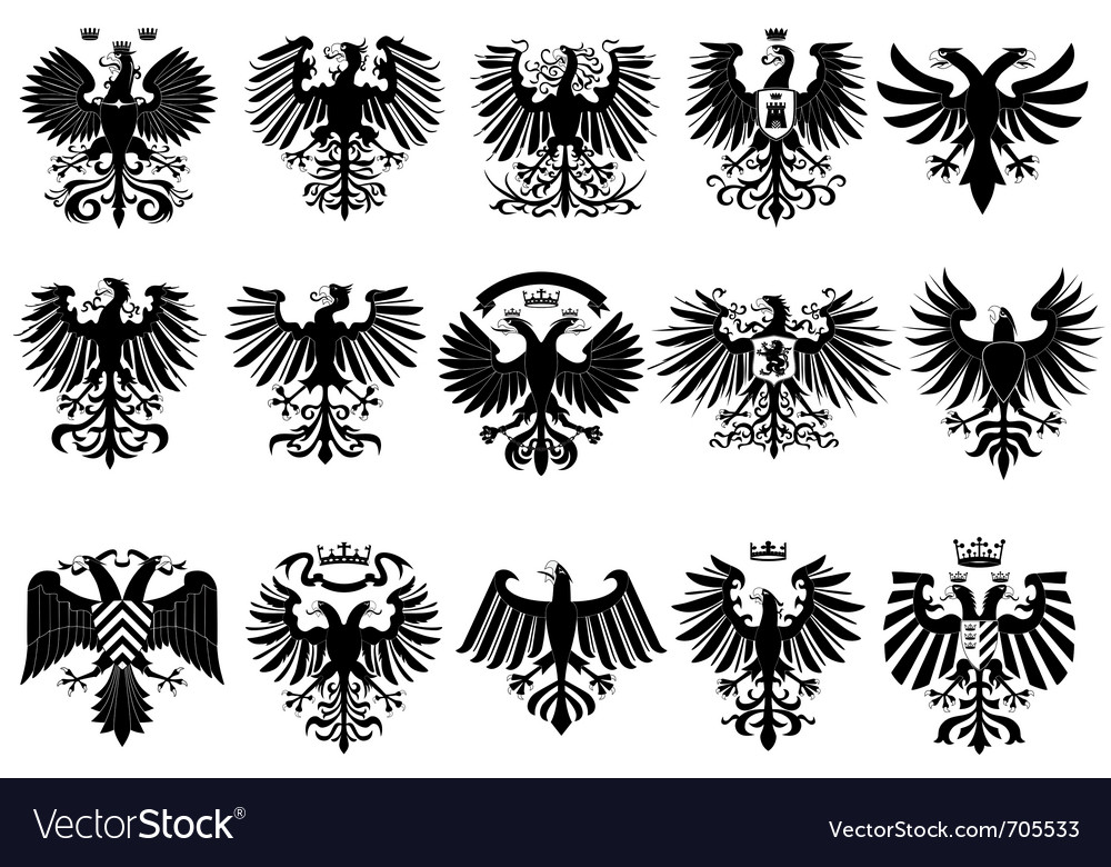 Heraldic eagles Royalty Free Vector Image - VectorStock