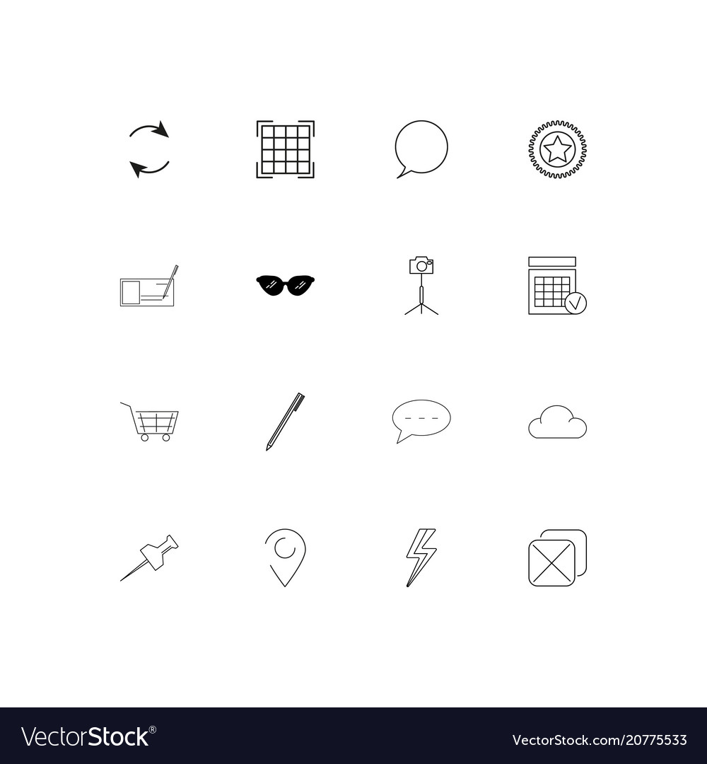 Interface linear thin icons set outlined simple