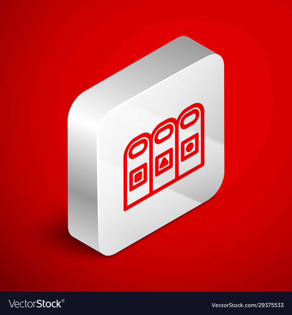 Isometric line trash in garbage cans with sorted vector image Isometric line trash in garbage cans with sorted
