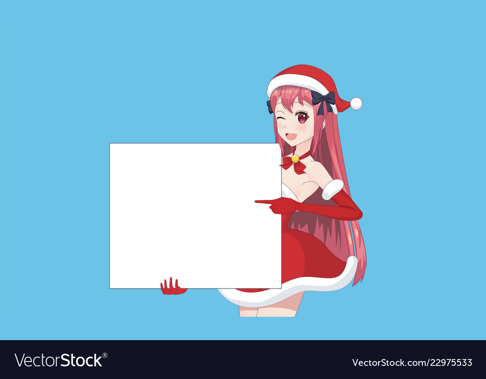 Japanese asian woman holding white big sign board