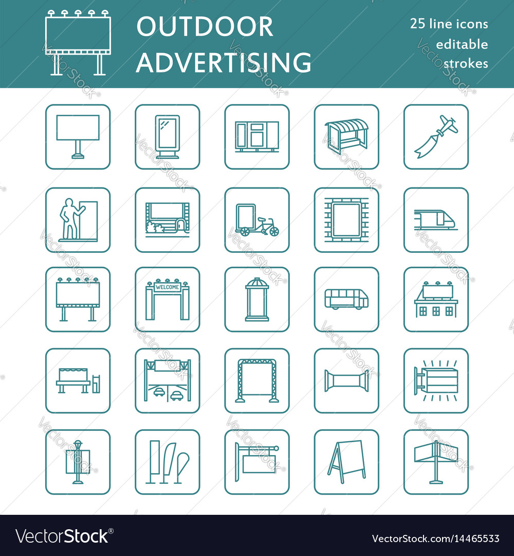 Outdoor advertising commercial and marketing flat