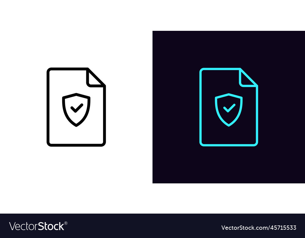 Outline verified file icon with editable stroke vector image Outline verified file icon with editable stroke