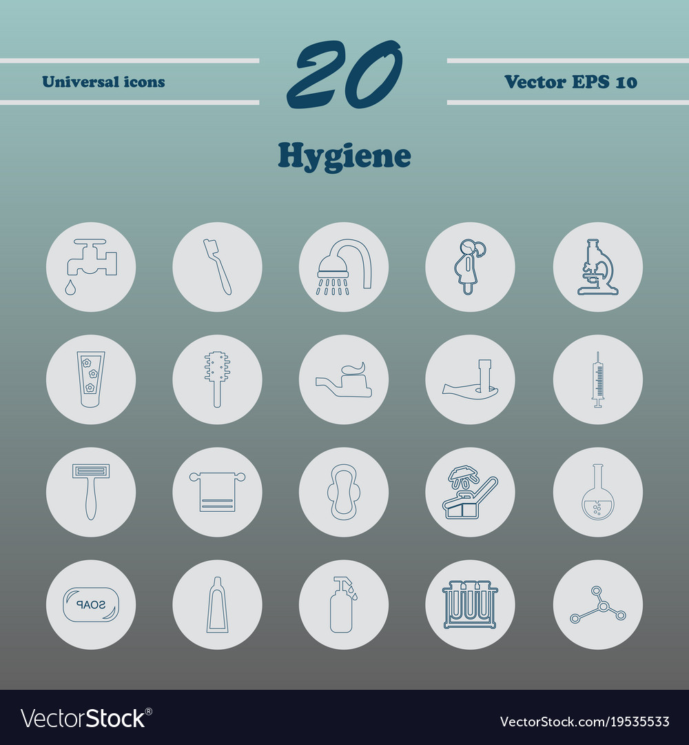 Set line icons of hygiene theme