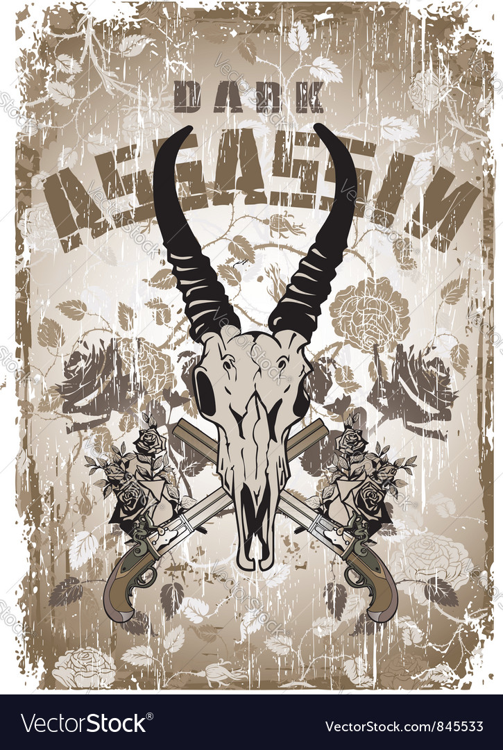 Skull and rose Royalty Free Vector Image - VectorStock