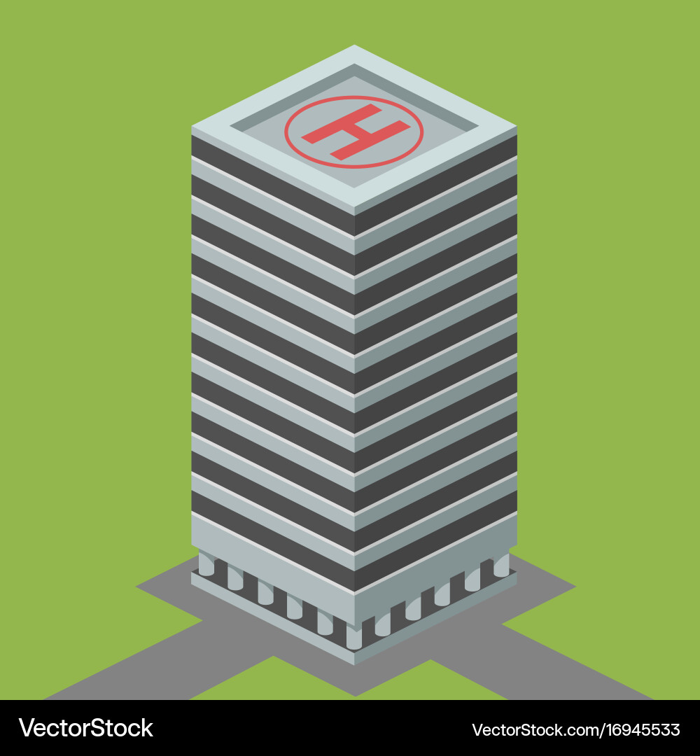 Skyscraper building isometric Royalty Free Vector Image