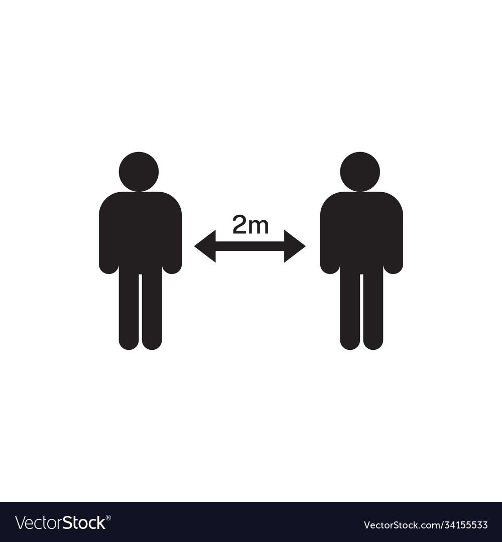 Social Distancing Sign Meter Or Feet Distance Vector Image, 42% OFF