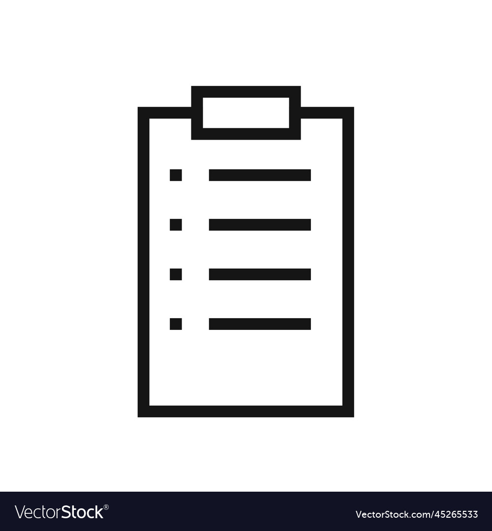 Tasks line icon isolated on white background vector image Tasks line icon isolated on white background