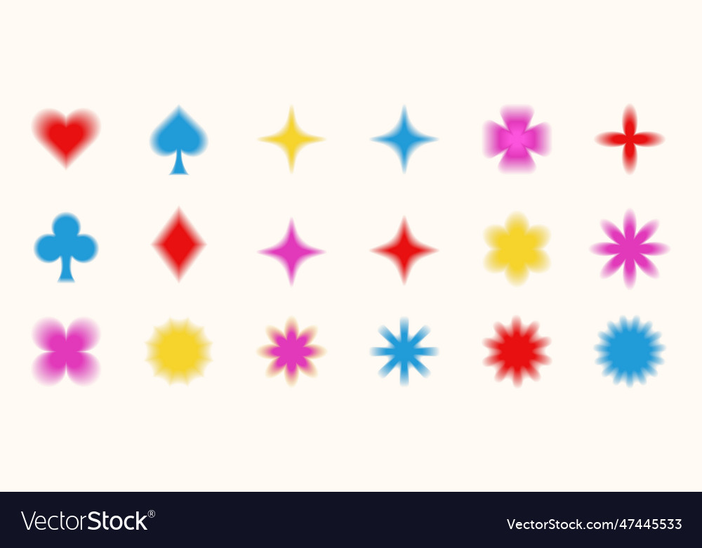 Trendy shape collection blurred colorful objects vector image Trendy shape collection blurred colorful objects