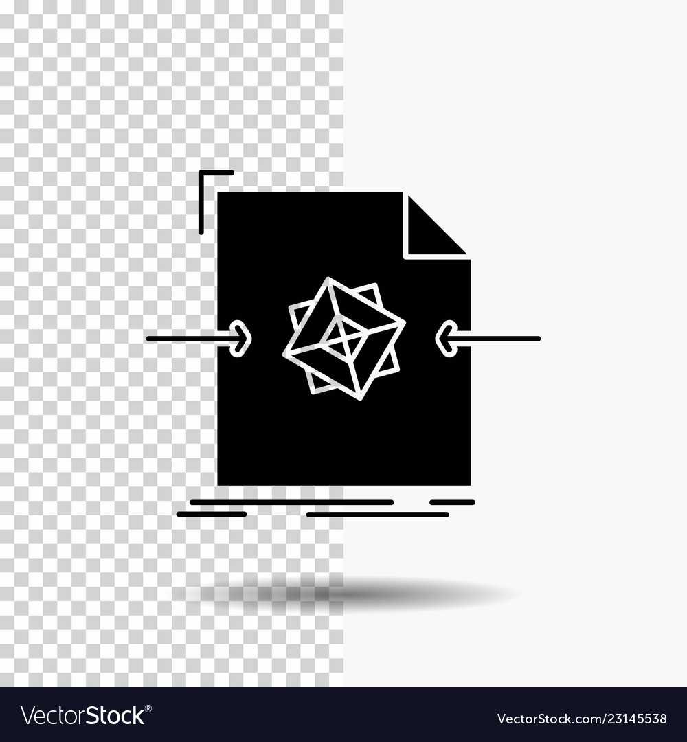 3d document file object processing glyph icon vector image 3d document file object processing glyph icon