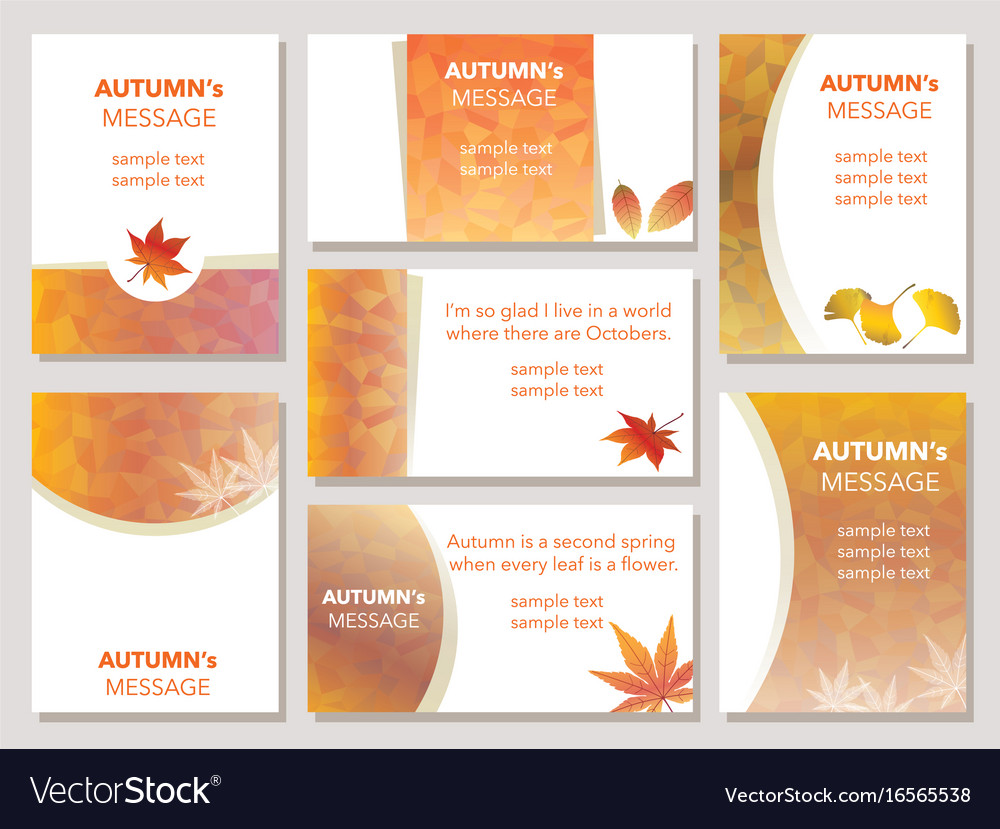 A set of autumn message cards