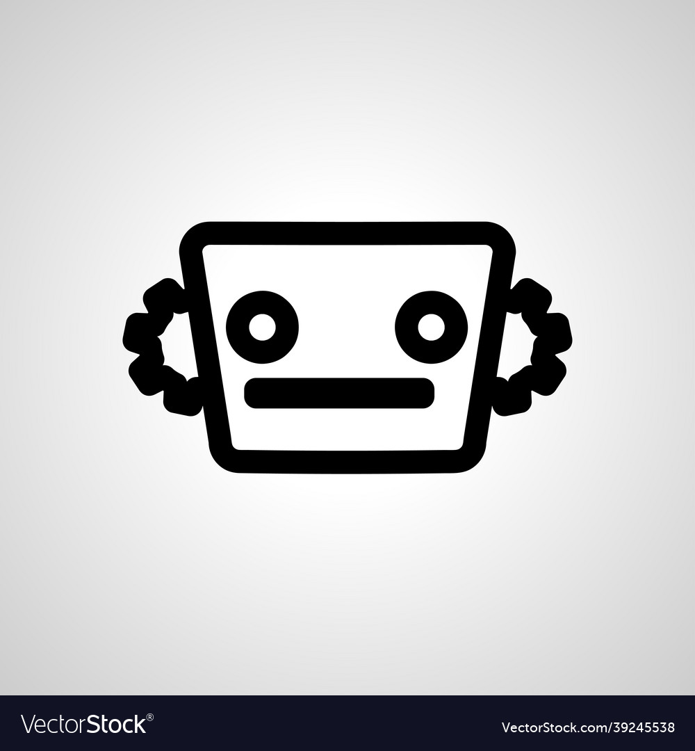 Artificial intelligence line icon robot head