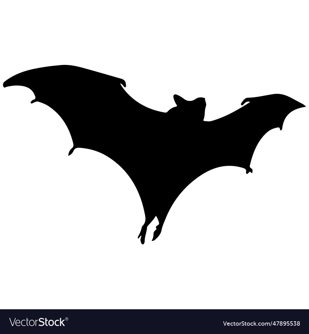 Black bat silhouette isolated on white background Vector Image