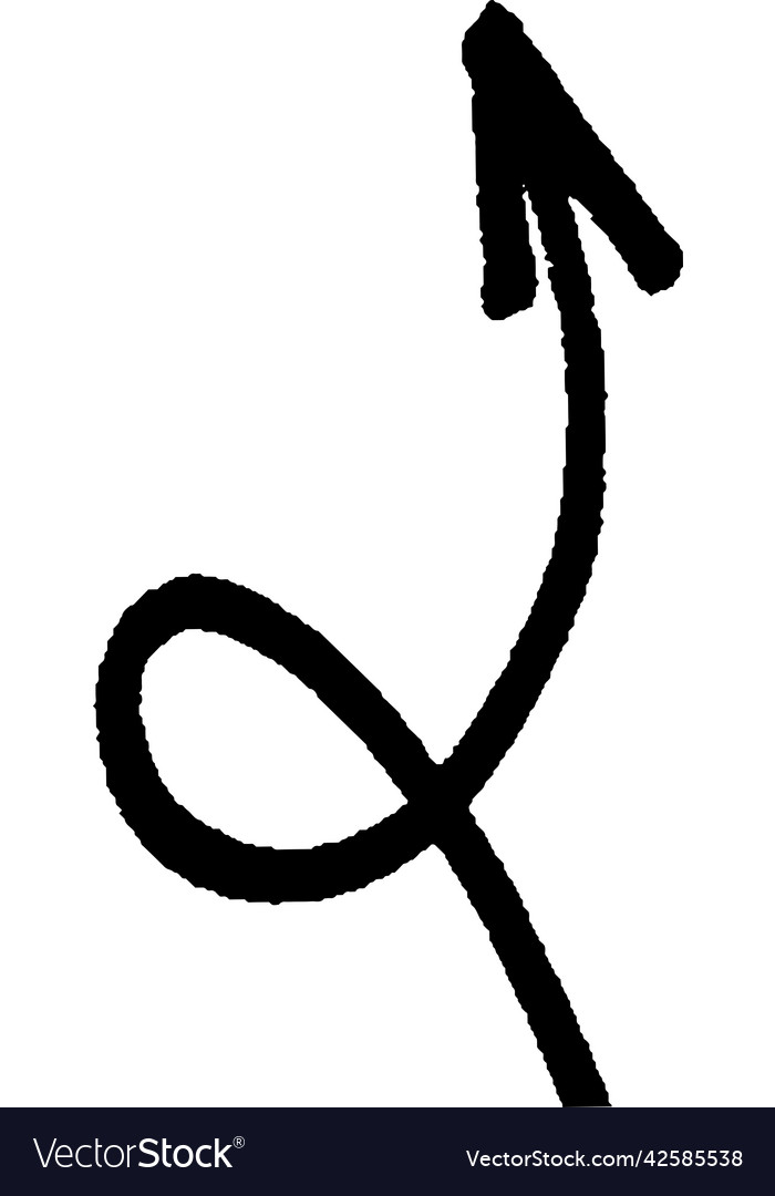 Brushstroke arrow smooth two loop up hand drawn