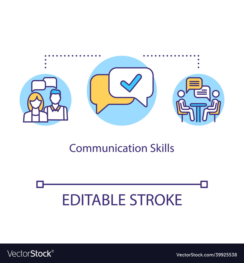 Communication skills concept icon group dynamic vector image Communication skills concept icon group dynamic