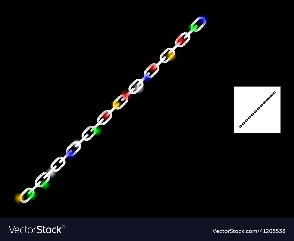 Crossed mesh long chain icon with colorful glare Vector Image