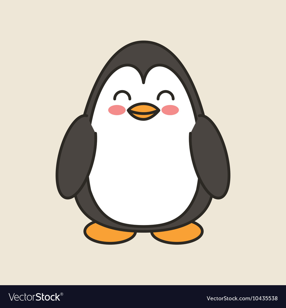 Cute Penguin Tender Isolated Icon Royalty Free Vector Image