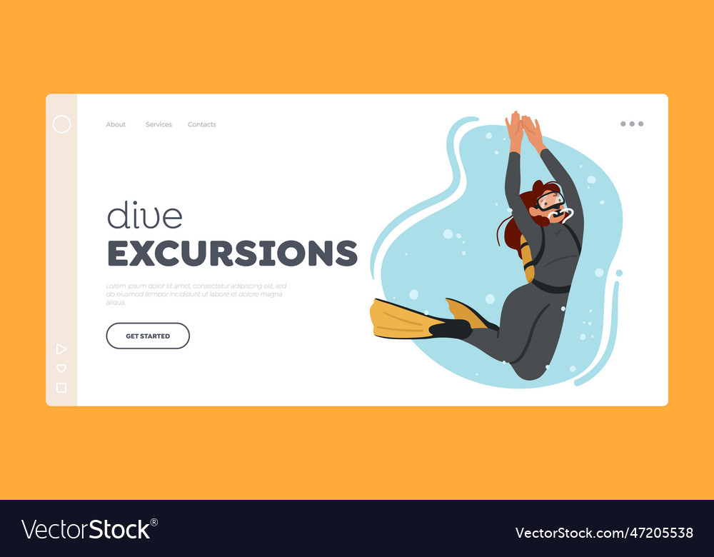 Dive excursions landing page template female