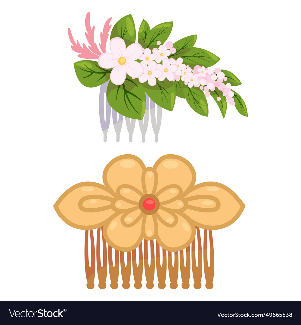 Female scallops hair clips for hairstyle fixing Vector Image