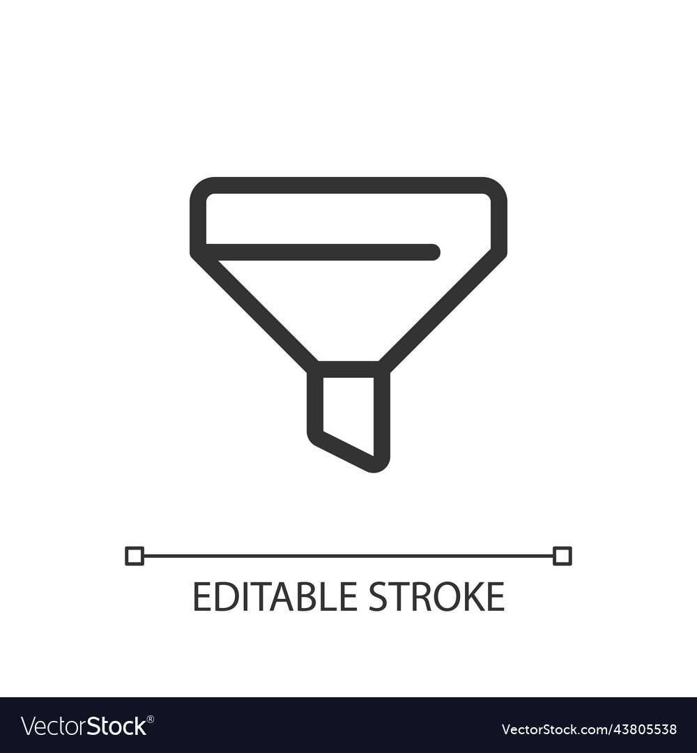 Funnel pixel perfect linear ui icon vector image Funnel pixel perfect linear ui icon