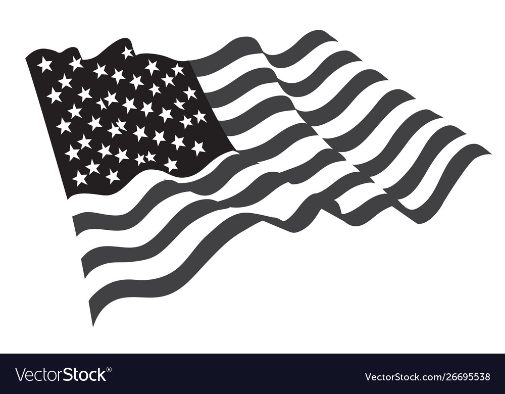 Grayscale American Flag Icon