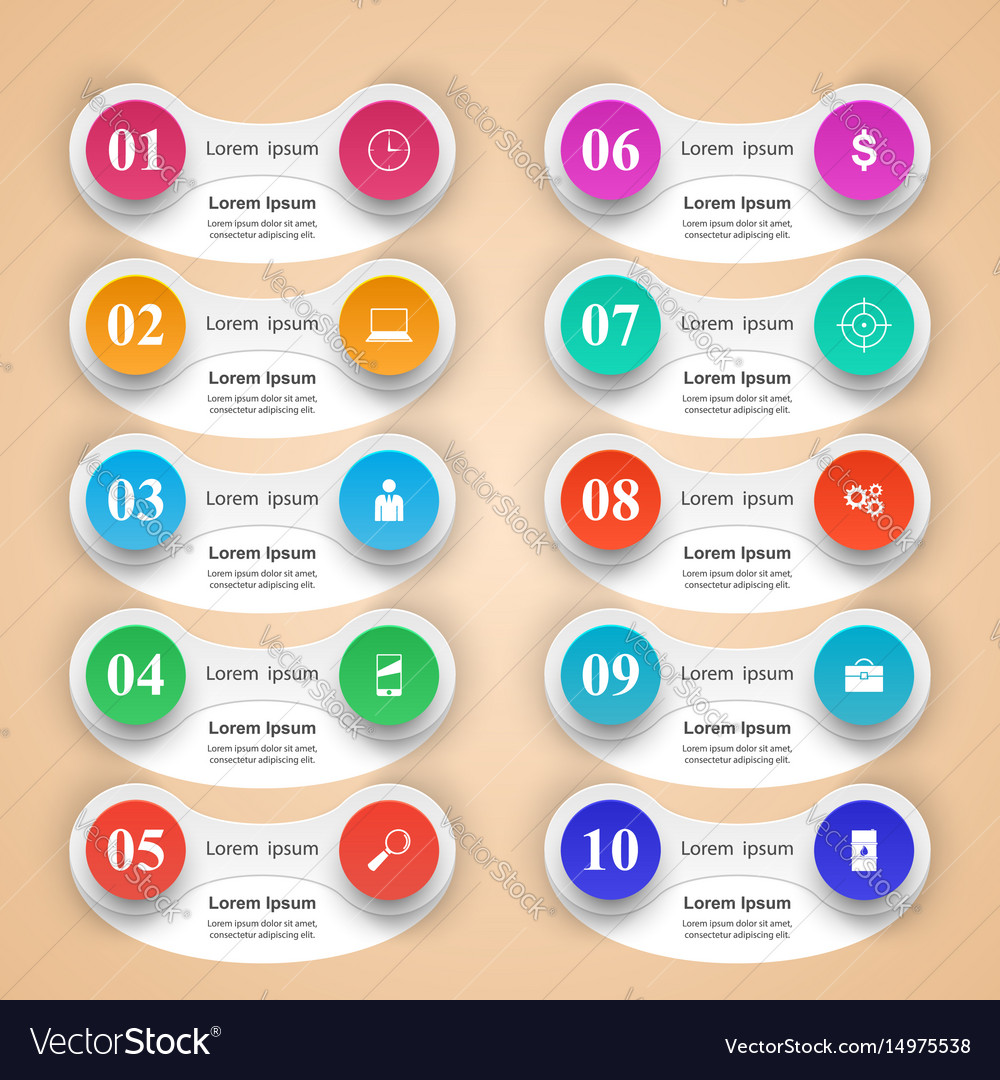 Infographic design list of 10 items
