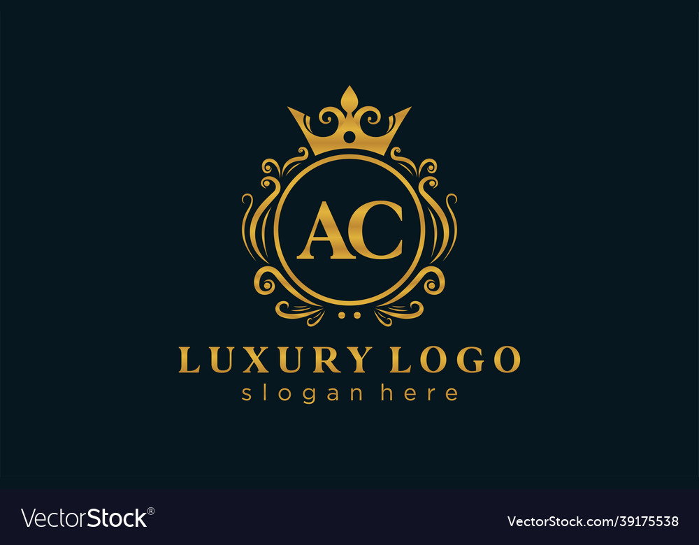 Initial ac letter royal luxury logo template Vector Image