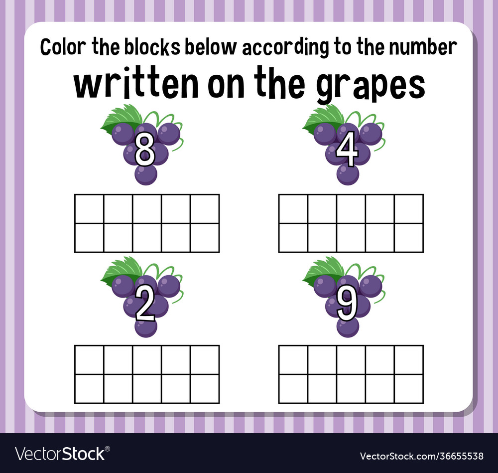 Math count number worksheet vector image Math count number worksheet
