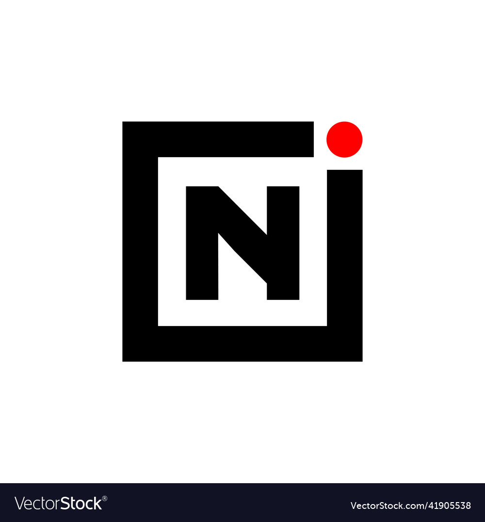 N letter monogram company logo with square Vector Image