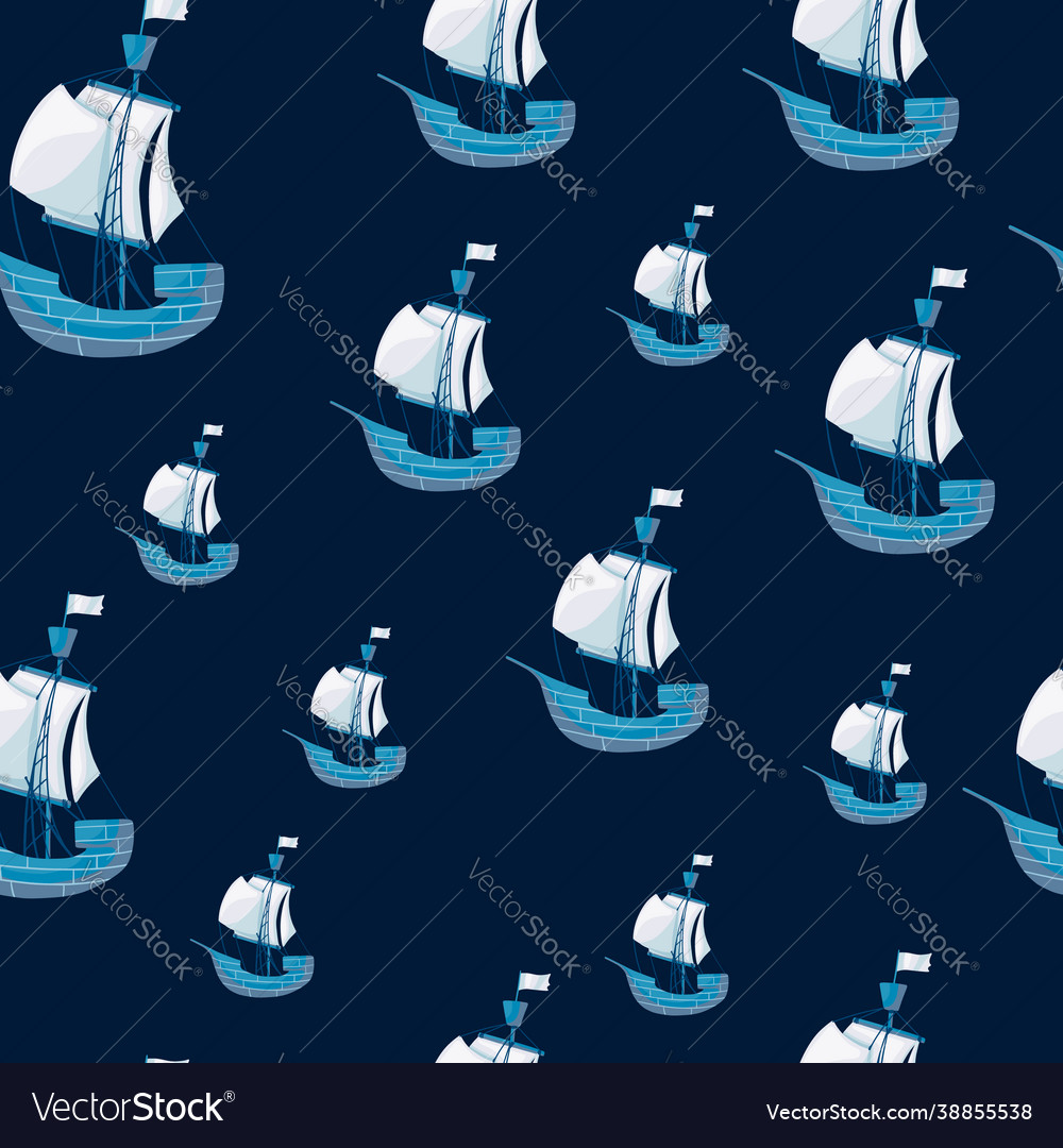 Nautical seamless pattern with blue random vector image Nautical seamless pattern with blue random