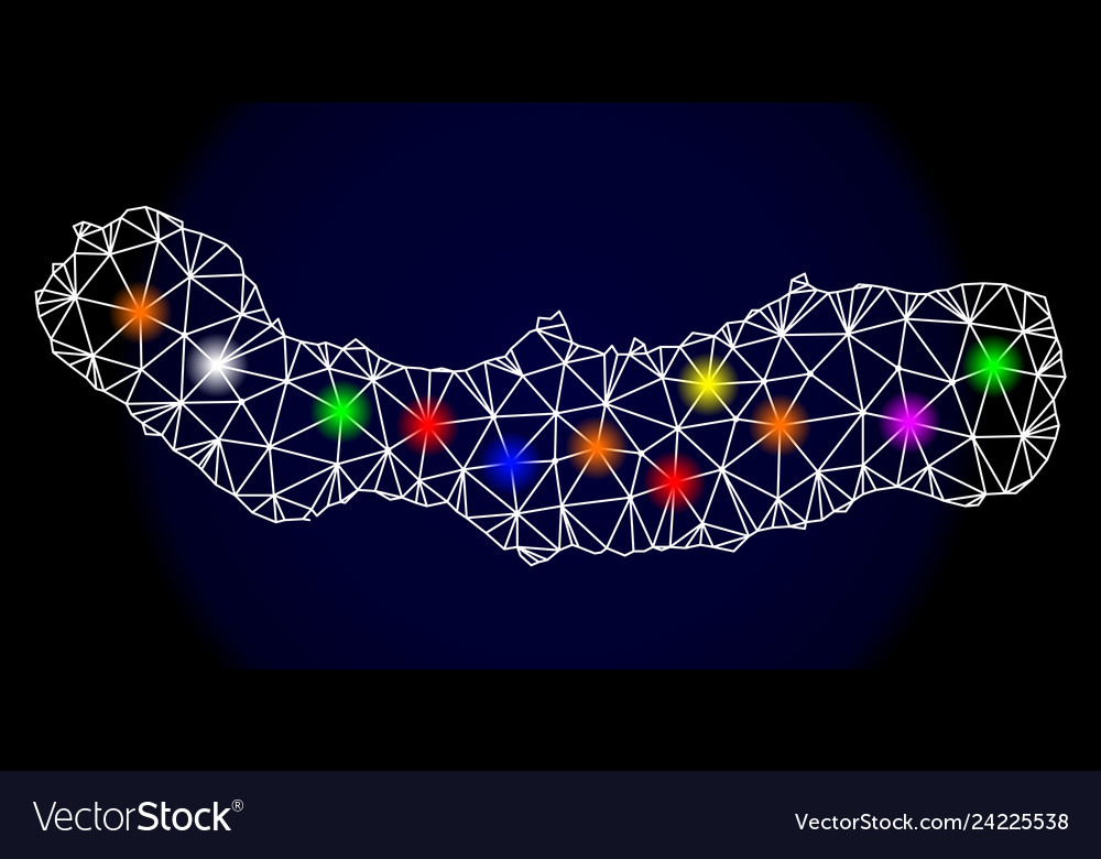 Polygonal network mesh map of sao miguel island