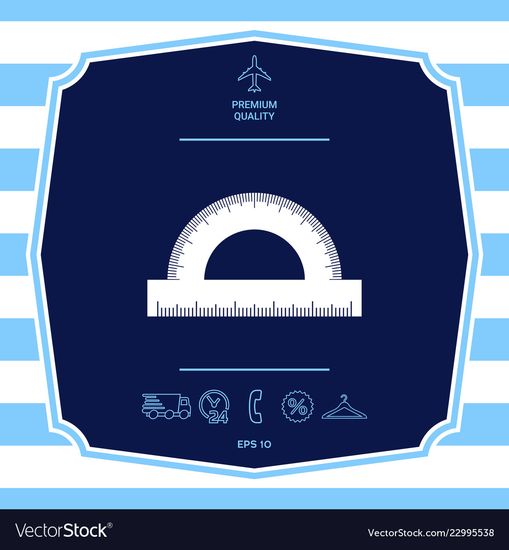 Protractor symbol icon graphic elements for your Vector Image