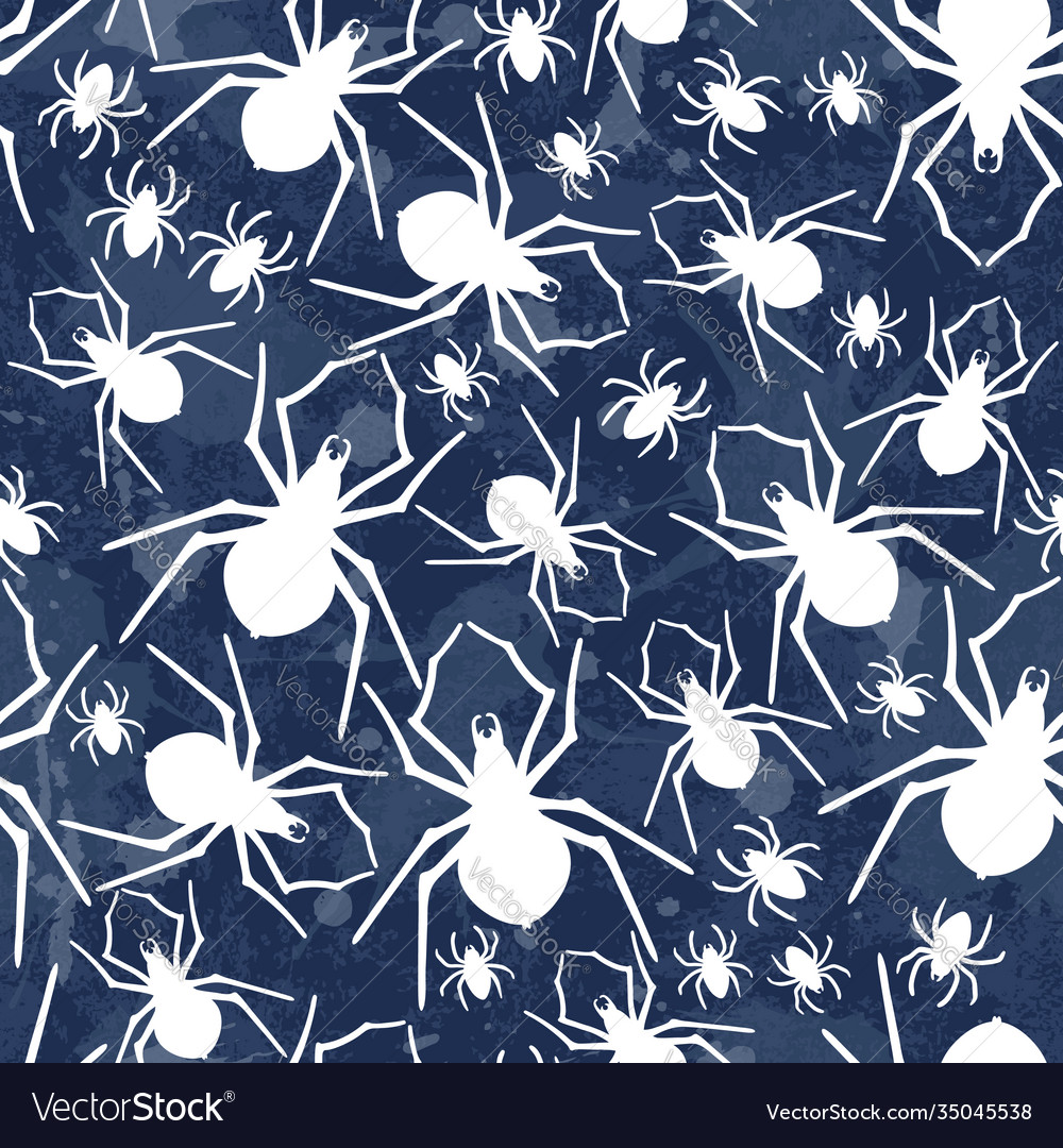 Seamless pattern with spiders