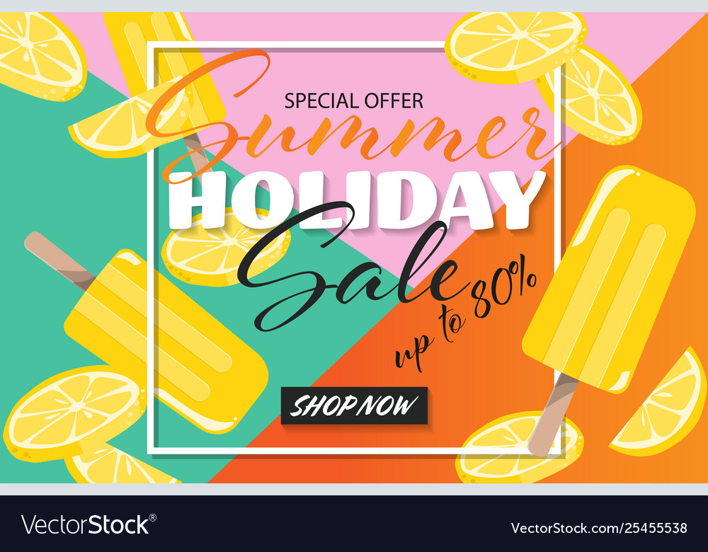 Summer holiday sale banner template