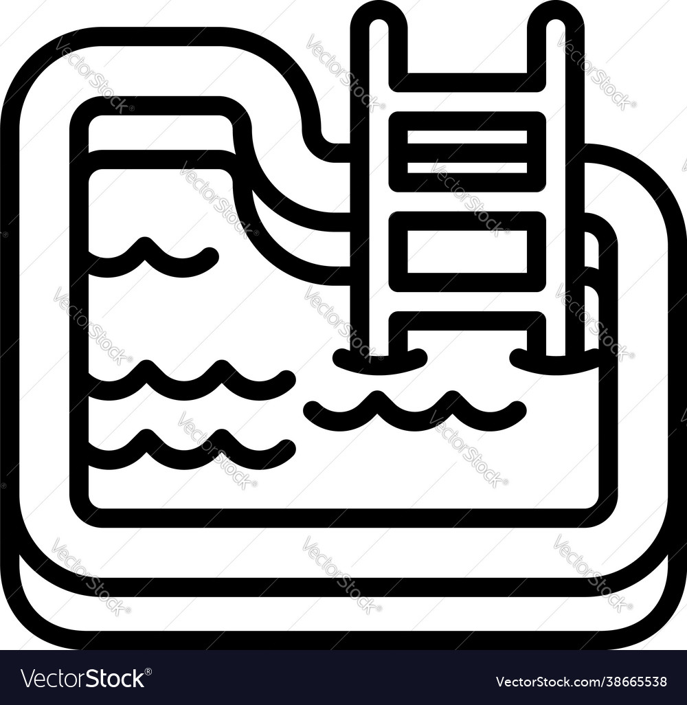 Village pool icon outline style Royalty Free Vector Image