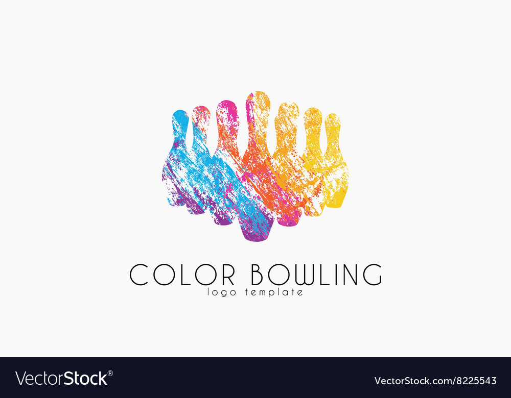 Bowling game logo color sport