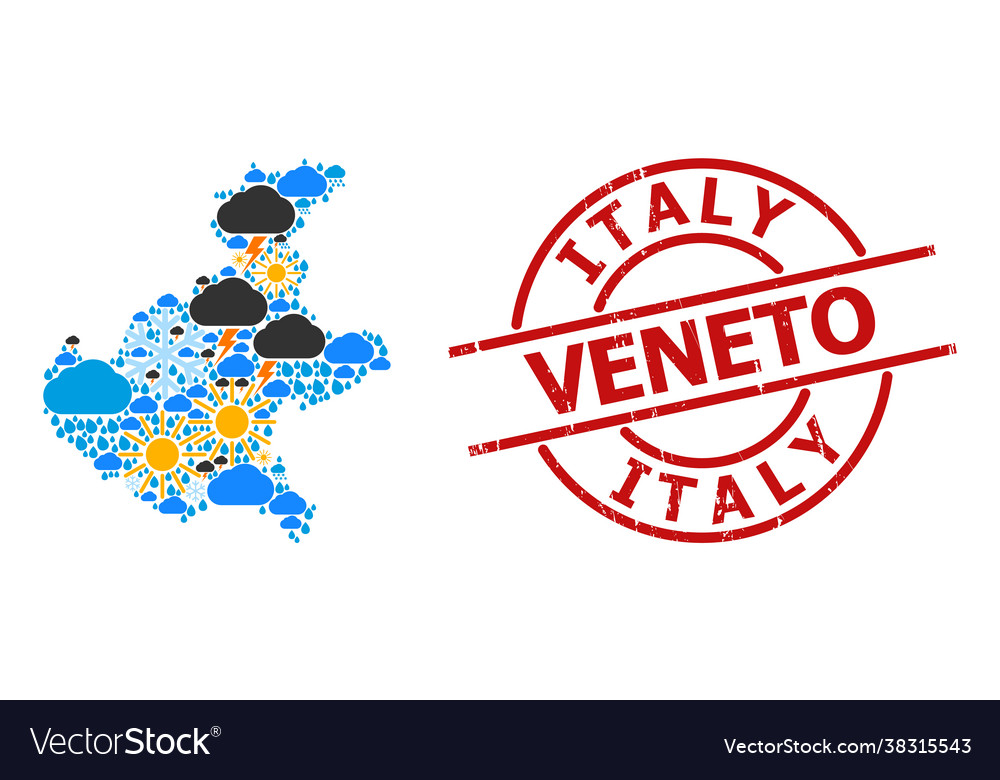 Climate pattern map veneto region and textured