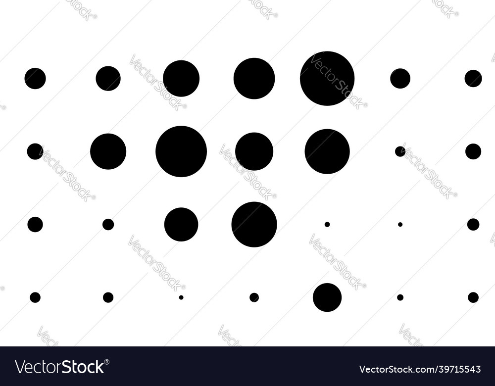 Halftone random circles dots pattern vector image Halftone random circles dots pattern