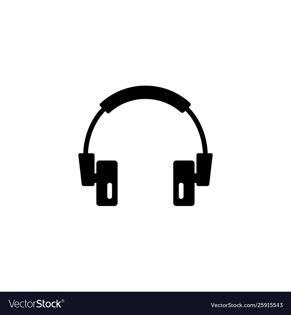 Headphone icon in flat style for app ui websites vector image Headphone icon in flat style for app ui websites