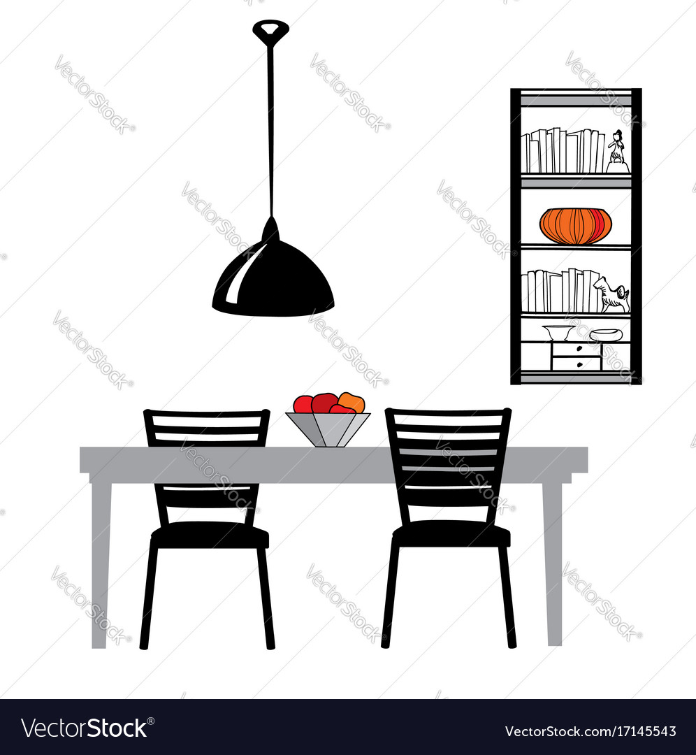 Kitchen furniture set table chairs lamp cupboard